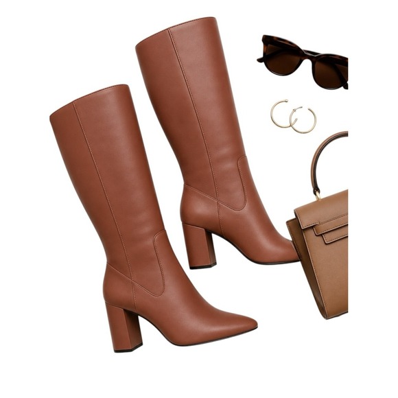 Cole Haan Shoes - Cole Haan Knee High Leather Boots Women 7.5B Dusty Rose Luxe Heel EUC Designer